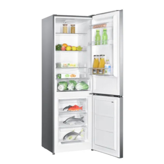 MPM MPM-324-KB-35/AA alulfagyasztós kombinált hűtőszekrény, 219/96L, 60x60x185 cm, sötét inox szín