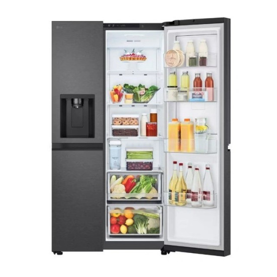 LG GSJC41EPPE side by side hűtőszekrény, 420/221L, Smart Inverter Kompresszor, 91.3x73.5x179 cm, essence matt fekete szín