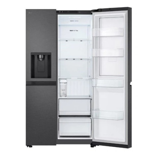 LG GSJC41EPPE side by side hűtőszekrény, 420/221L, Smart Inverter Kompresszor, 91.3x73.5x179 cm, essence matt fekete szín