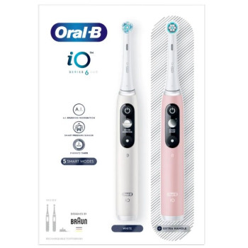 Oral-B iO6 DuoPack White + Pink elektromos fogkefe 