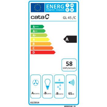 Cata GL-45 X/C LED inox felső szekrénybe,kürtőbe építhető konyhai elszívó, 49.2x27.7x28 cm 