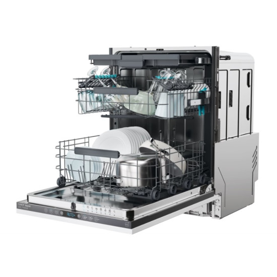 Candy CI 6C4F1PA  teljesen beépíthető mosogatógép, 16 teríték, 3 kosár, inverter motor, Wifi, automatikus ajtónyitás, 59.7x55.5x81.8 cm