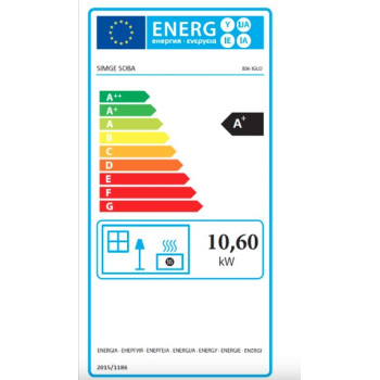 Hunor 806 Iglo kályha, szürke, 10.6kW, Öntöttvas tűztér