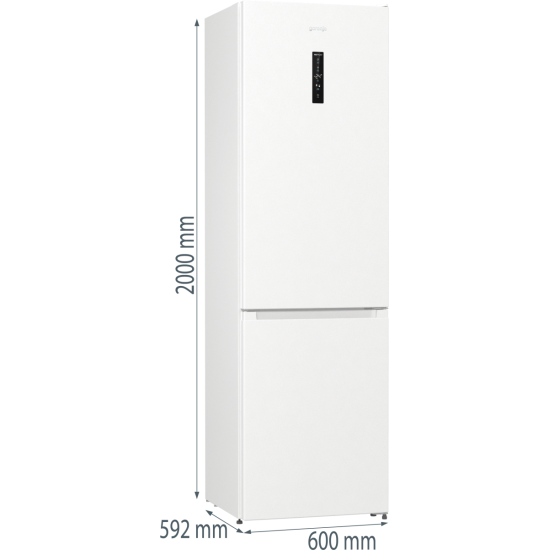 Gorenje NRK620DA2W4 No Frost Plus alulfagyasztós kombinált hűtőszekrény, inverter kompresszor, 235/96L, 60x59.2x200 cm