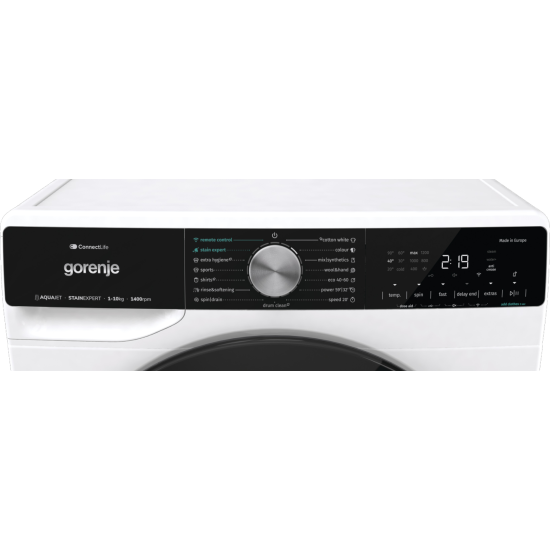 Gorenje WNS14A4TWIFI elöltöltős mosógép, Wifi, gőz, 10 kg, inverter motor, 60x61x85 cm