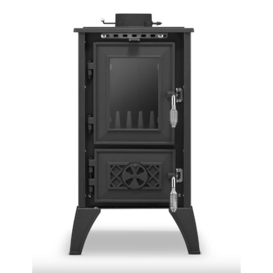 Hunor 806 Iglo kályha, szürke, 10.6kW, Öntöttvas tűztér