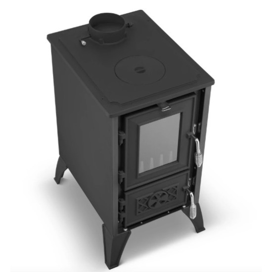 Hunor 806 Iglo kályha, szürke, 10.6kW, Öntöttvas tűztér