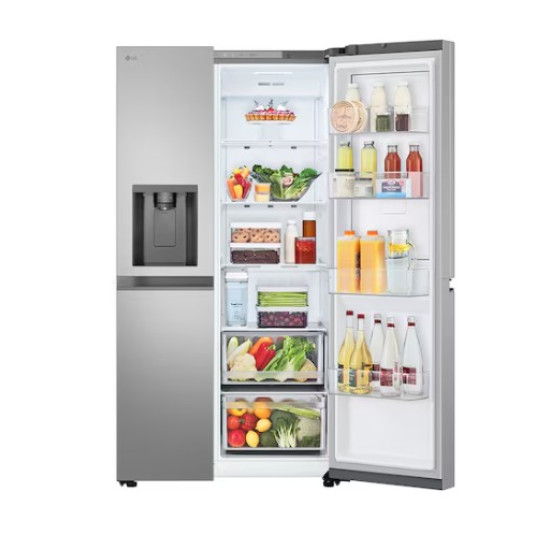 LG GSJC41PYPE side by side hűtőszekrény, 420/221L, Smart Inverter Kompresszor, 91.3x73.5x179 cm, hamvas matt ezüst szín 