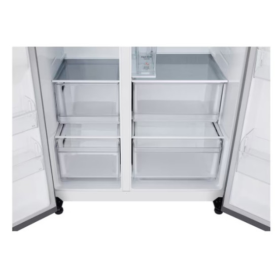 LG GSJC41PYPE side by side hűtőszekrény, 420/221L, Smart Inverter Kompresszor, 91.3x73.5x179 cm, hamvas matt ezüst szín 