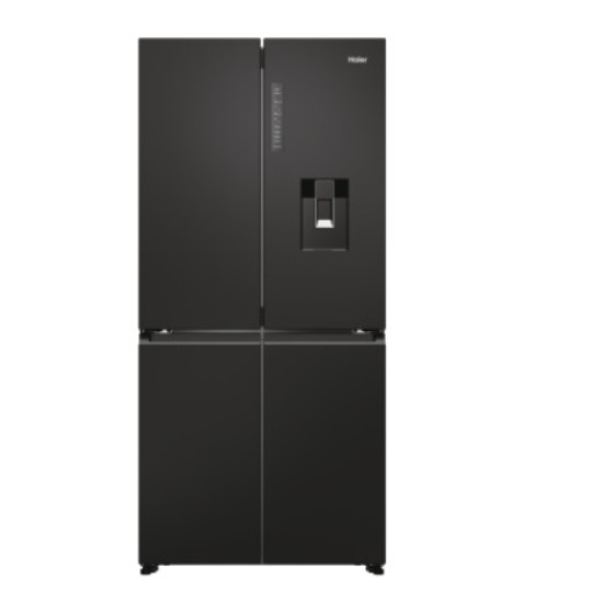 Haier HCR7818DWPT No Frost side by side hűtőszekrény francia ajtós kialakítással, 307/156L, 83.3x65x181.5 cm, fekete szín 