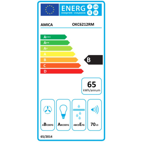 Amica OKC6212RM beépíthető kürtös konyhai elszívó, 60x50x104 cm, elefántcsont szín 