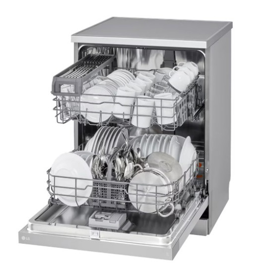 LG DF142FV mosogatógép, 14 teríték, inverter motor, 60x60x85 cm, prime ezüst szín 