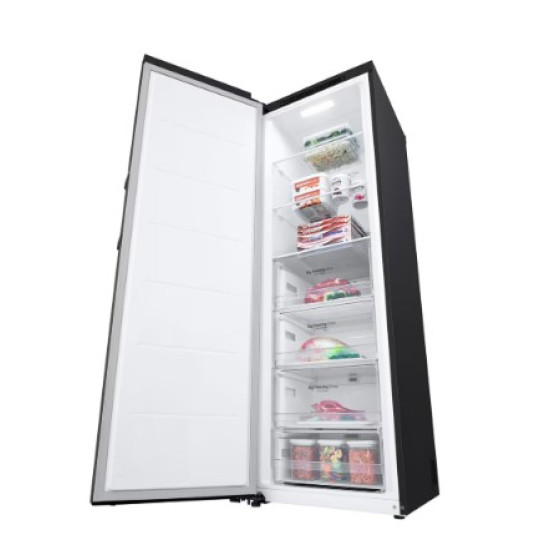 LG GFT41MCGSF Total No Frost fagyasztószekrény, 324L, Lineáris Inverter Kompresszor, 59.5x70.7x186 cm, matt fekete szín 