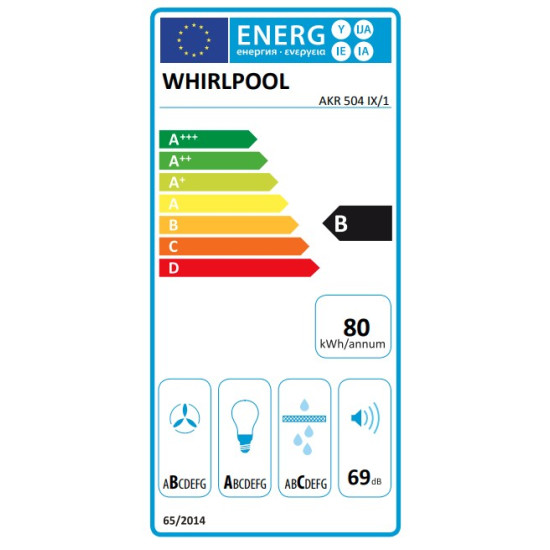 Whirlpool AKR 504 IX/1 sziget elszívó, 100x60x110 cm, inox szín 