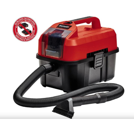 Einhell TE-VC 18/10 LI-SOLO akkus száraz és nedves porszívó, akkumulátor és töltő nélkül, piros/fekete szín 