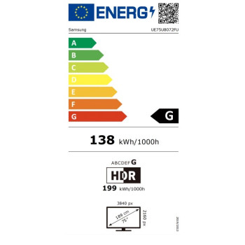 Samsung UE75U8072FUXXH 4K UHD Crystal Smart LED TV, 75", 190.5 cm 