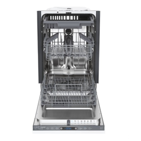 Candy CI1C7SB1FA1 teljesen beépíthető mosogatógép, 11 teríték, inverter motor, 3 kosár, Wifi, automatikus ajtónyitás, 44.8x55.9x81.6 cm
