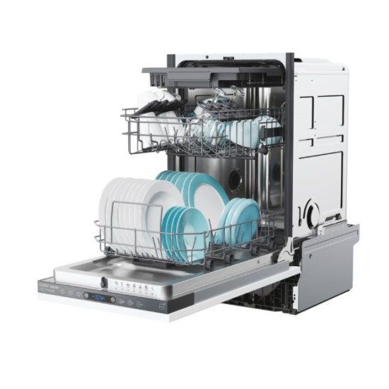 Candy CI1C7SB1FA1 teljesen beépíthető mosogatógép, 11 teríték, inverter motor, 3 kosár, Wifi, automatikus ajtónyitás, 44.8x55.9x81.6 cm