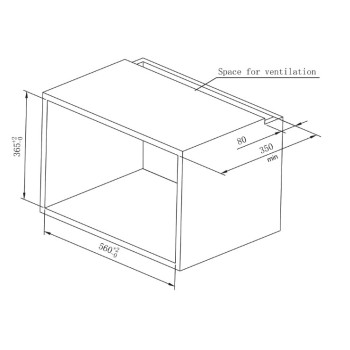 Hansa AMG20IFH beépíthető mikrohullámú sütő, 20L, 59.4x32.5x38.9 cm, inox 