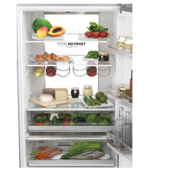 Haier HTW7720ENMP No Frost alulfagyasztós kombinált hűtőszekrény, 343/140L, Wifi, 70x67.5x200.6 cm, szürke szín 