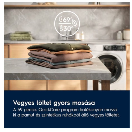 Electrolux EW7F2482E elöltöltős mosógép, 8 kg, gőz, ökoinverter motor, 59.6x60.1x84.7 cm