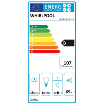Whirlpool WCT3 63F LTX kürtőbe építhető konyhai elszívó, 51.4x28.3x33.4 cm, inox szín 