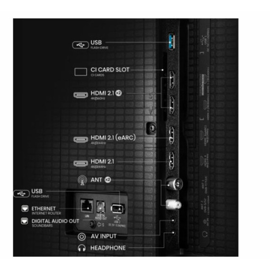 Hisense 50U7Q 4K UHD Smart MINI ULED TV, 50", 127 cm