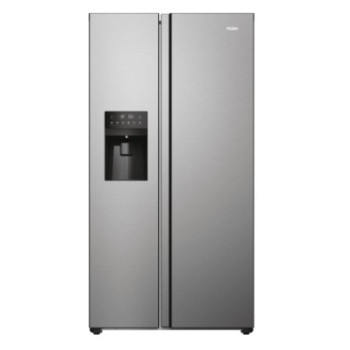 Haier HSR3918EIMP No Frost side by side hűtőszekrény, 337/178L, Dual Inverter Kompresszor, 90.8x65.9x177.5 cm, platina inox szín 