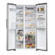 Haier HSR3918EIMP No Frost side by side hűtőszekrény, 337/178L, Dual Inverter Kompresszor, 90.8x65.9x177.5 cm, platina inox szín 