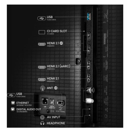 Hisense 65U7Q 4K UHD ULED MiniLED Smart AI TV, 65", 165.1 cm