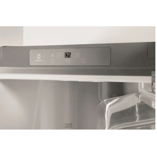 Whirlpool SW8 AM2C XR 2 egyajtós hűtőszekrény, 364L, 59.5x63x187.5 cm, optic inox szín 