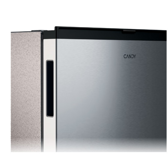 Candy CNOQ2S58EX egyajtós hűtőszekrény fagyasztóval, 100/14L, 54.5x56.2x85 cm, inox szín 