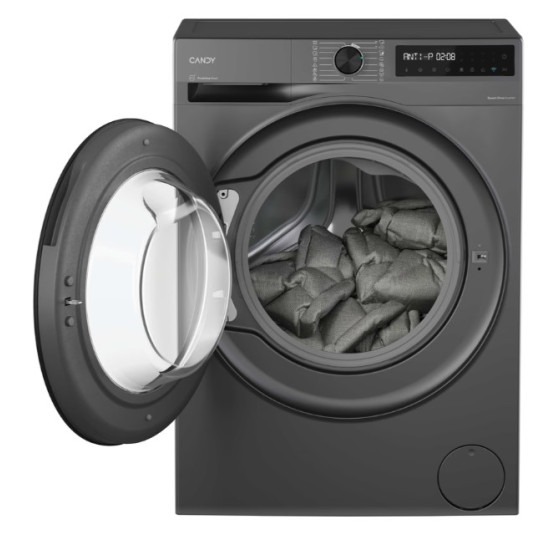 Candy BR 48SBL6G-S elöltöltős mosógép, 8 kg, Wifi, gőz , inverter motor, 60x49x85 cm, antracitszürke szín 