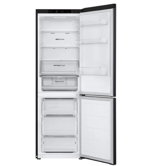 LG GBV3100AEP alulfagyasztós kombinált hűtőszekrény, 234/110L, Smart Inverter Kompresszor, 59.5x67.5x186 cm, matt éjfekete szín 