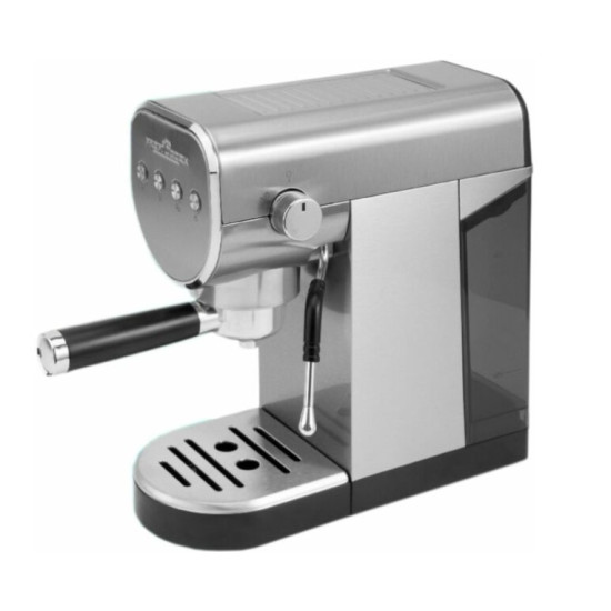 Proficook PC-ES/KA 1265 presszó kávéfőző 2az1 ben kompatibilis Nespresso kávékapszulával, tejhabosító funkció, 1360W, inox szín 