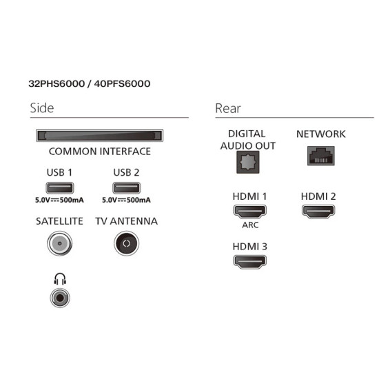 Philips 32PHS6000/12 HD Ready Smart LED TV, 32", 81.28 cm 