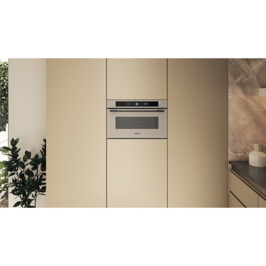 Whirlpool WMD54MBG beépíthető mikrohullámú sütő, 31L, 1000W, Crisp funkció, 59.5x46.8x38.5 cm, urban beige szín 