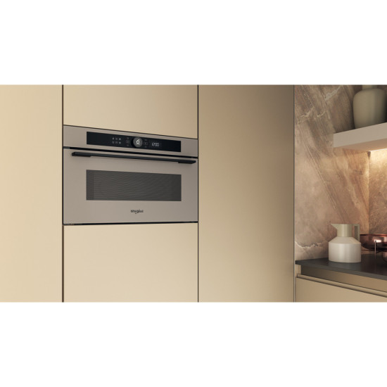 Whirlpool WMD54MBG beépíthető mikrohullámú sütő, 31L, 1000W, Crisp funkció, 59.5x46.8x38.5 cm, urban beige szín 