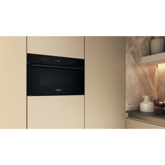 Whirlpool WMD7O4TB beépíthető mikrohullámú sütő, 31L, 1000W, Crisp funkció, 59.5x46.8x38.5 cm, fekete szín 