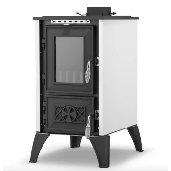 Hunor 806 Iglo kályha, fehér, 10.6kW, Öntöttvas tűztér