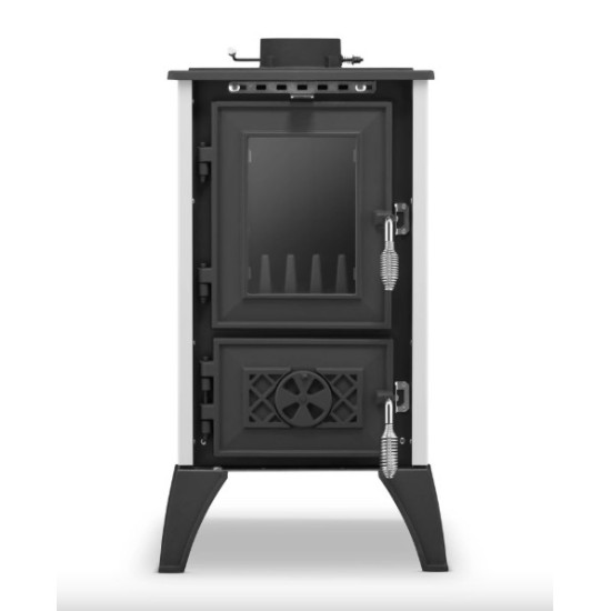 Hunor 806 Iglo kályha, fehér, 10.6kW, Öntöttvas tűztér