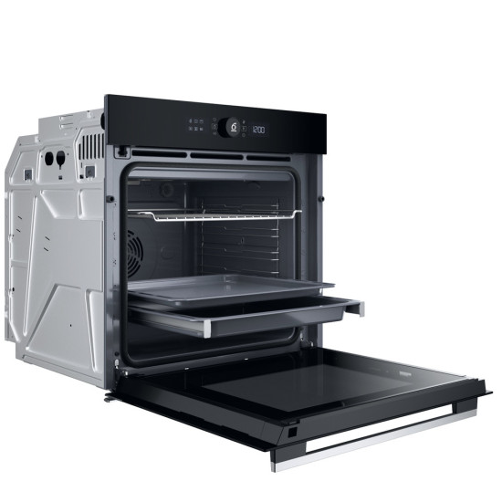 Whirlpool WOI5S8PM1SXA beépíthető sütő, 73L, 6. Érzék technológia előre beállított receptek, pirolitikus és hidrolitikus tisztítás, 59.5x56.4x59.7 cm, inox szín