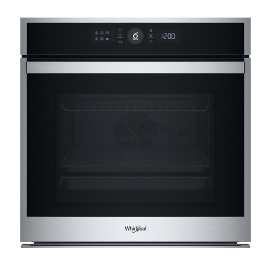 Whirlpool WOI4S8PPM1SX beépíthető sütő, 73L, pirolitikus és hidrolitikus tisztítás, 6. Érzék technológia előre beállított receptek, 59.5x56.4x59.7 cm, inox szín 