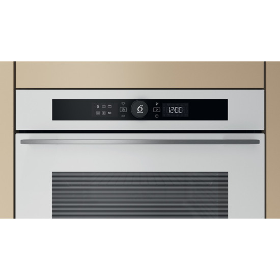 Whirlpool WOI4S8PM1SWA beépíthető sütő, 73L, pirolitikus és hidrolitikus tisztítás, 6. Érzék technológia előre beállított receptek, 59.5x56.4x59.7 cm, fehér szín 