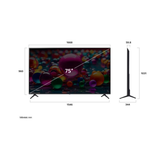 LG 75" UHD 75UA75006LA 4K AI Smart TV 2025, 189 cm, Ultra HD uhd TV HDR, webOS, okos tv