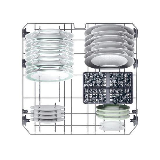 Candy CF 3E7L0S mosogatógép, 13 teríték, inverter motor, Wifi, 59.7x59.8x85 cm, metal look szín