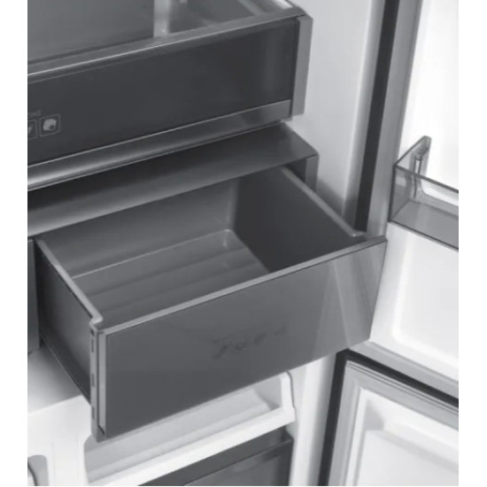 MPM MPM-503-SSI-10 Total No Frost side by side hűtőszekrény francia ajtós kialakítással, 349/151L, inverter kompresszor, 90.5x59.7x190.2 cm, sötét inox szín 