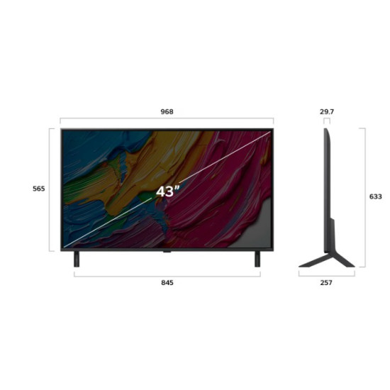 LG 43QNED80A3A AI 4K UHD QNED Smart LED TV, 43, 109.22 cm