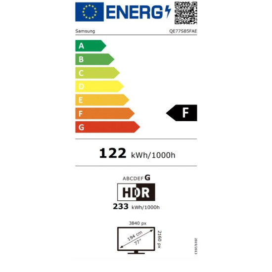 Samsung QE77S85FAEXXH 4K UHD Smart OLED TV, 77", 195.58 cm