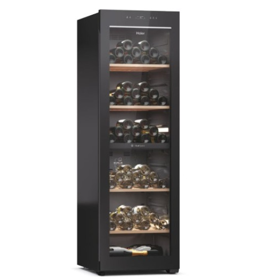 Haier HWS236GDEH1 borhűtő, 236 palack, Wifi+Bluetooth, 59.7x71.4x190 cm, fekete szín 